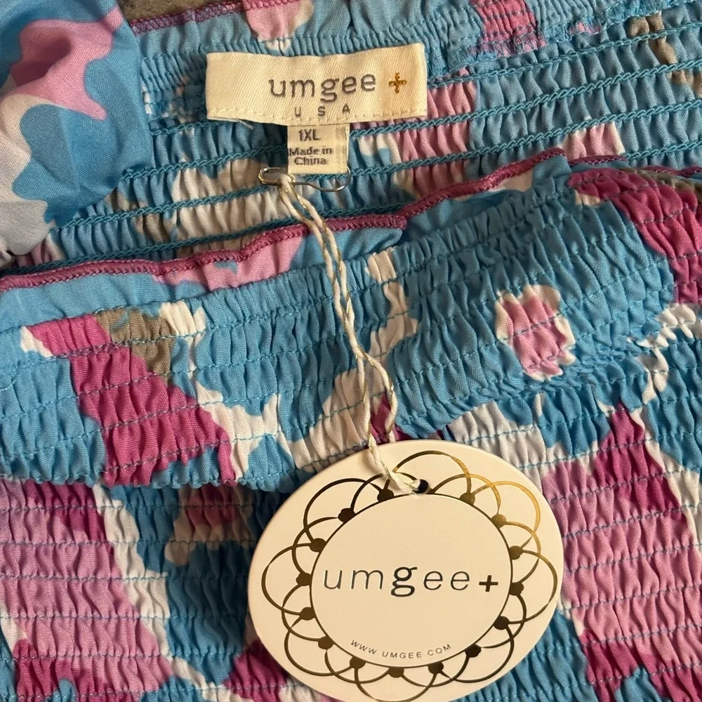 Umgee Boho Cottagecore Peasant Smocked Floral Dress Women’s Plus Size 1XL NWT - Picture 6 of 6